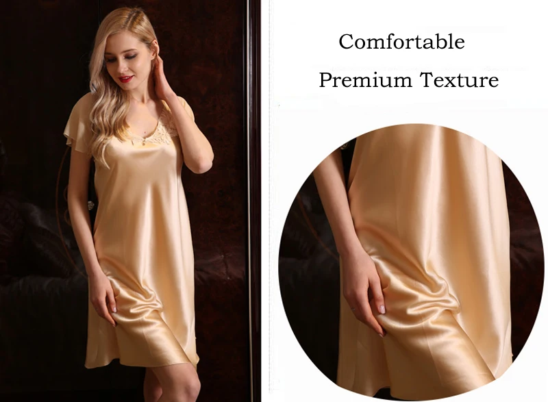 Женская сорочка 100% чистый шелк 19 мм женское кружевное платье с v образным вырезом