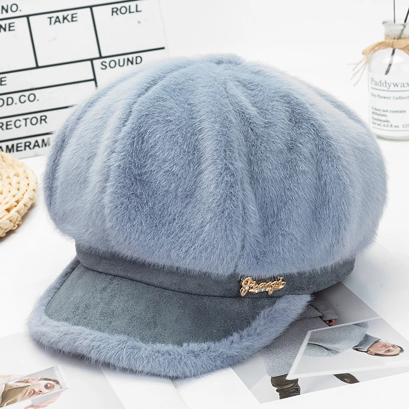 Женский Бархатный берет [Onidfurow] осенне-зимний восьмиугольный шапки стильные