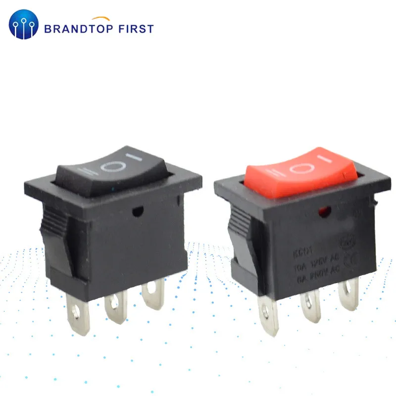 21*15 мм Черный Красный SPDT On/Off/On AC 6A/250V 10A/125V 3 контактный клавишный переключатель для
