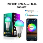 Светодиодная лампа E27 лампа-прожектор с затемнением, волшебная лампа 10 Вт, умный светодиодный светильник s 2,4GWifiBluetooth, 3 режима управления