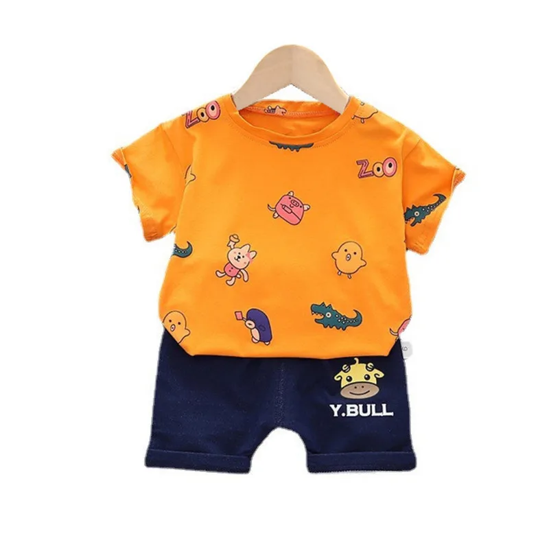 

New Summer Baby Girls Clothes Children Boy Cartoon T-Shirt Shorts 2Pcs/Sets Toddler Casual Costume Infant Kids Cotton Sportswear