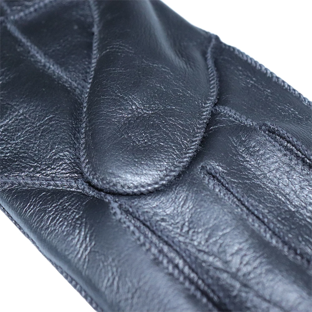 Высококачественные мужские кожаные перчатки зимние меховые теплые из овчины