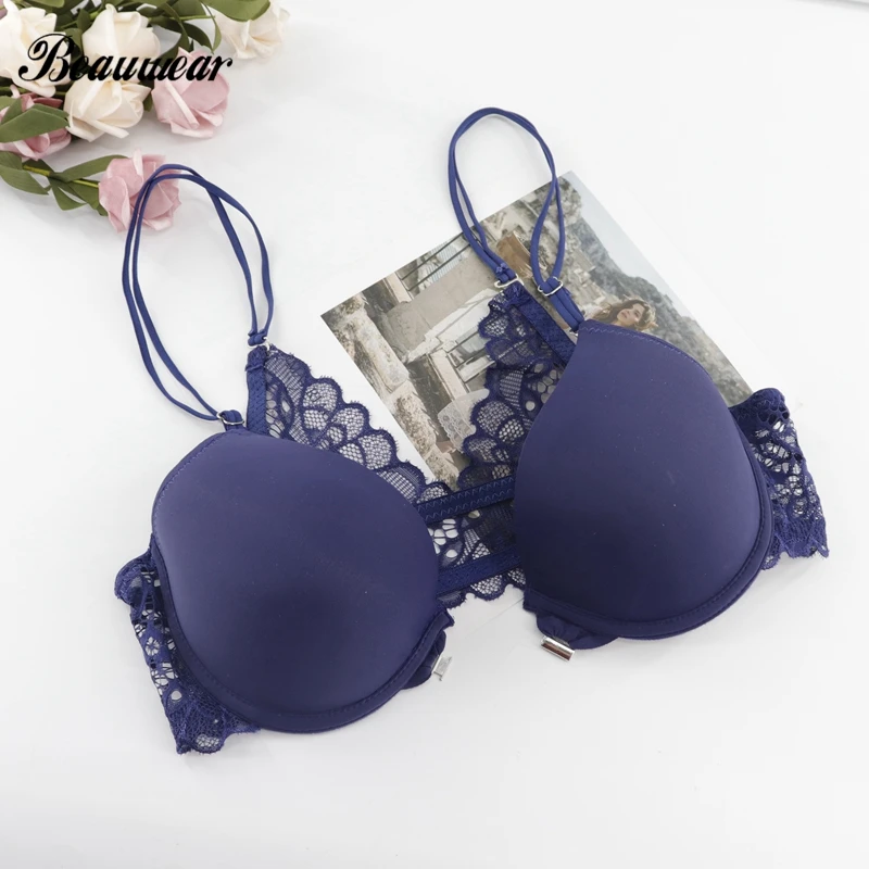 Бюстгальтер женский кружевной Beauwear пуш-ап с легкими подкладками цветочным