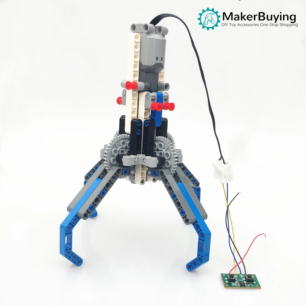 Совместим с конструктором Lego, механическая шестерня, турбина, модель робота, электрическая игрушка, захват с четырьмя крапанами