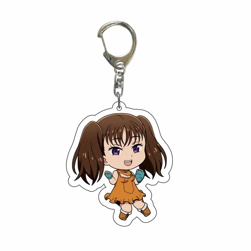 

Japan Anime The Seven Deadly Sins Keychain Meliodas Elizabeth Hawk Ban Transparent Acrylic Figures Charm Key Chain Cute Trinkets