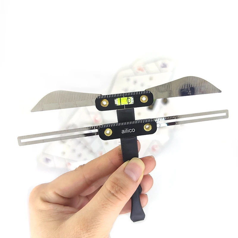 Microshading Eyebrow Tattoo Stencil Ruler Three-Point Positioning Reusable Template Eyebrow Makeup Tattoo Balance Measure Tool