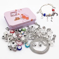 3pcs charms bracelet diy set pandora charm beads accessories kit children bracelet jewelry making handmaking set christmas gifts