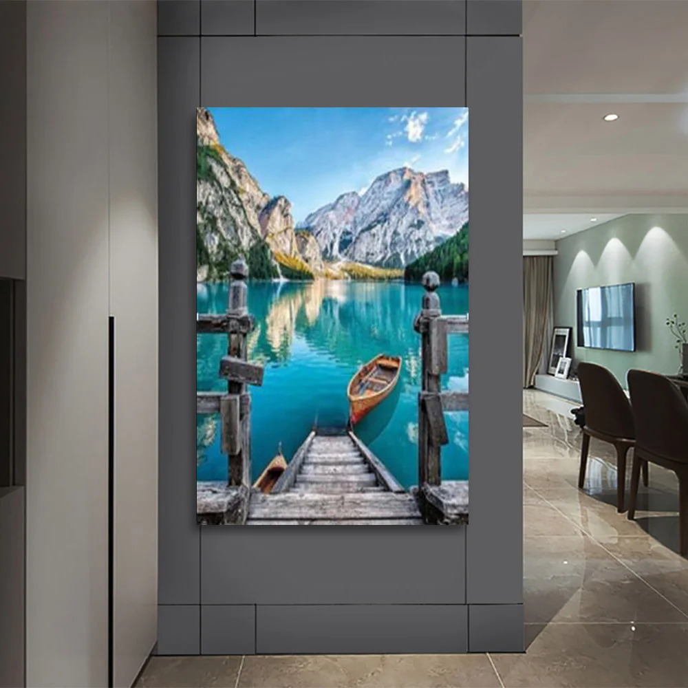 Алмазная живопись Moge сделай сам braie lake природный пейзаж алмазная вышивка