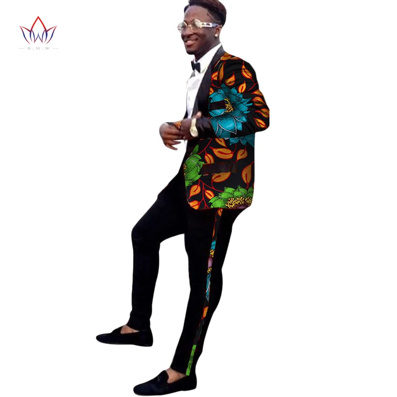 Новое поступление Африканский воск печати мужской костюм Топ dashiki и брюки набор Базен плюс размер традиционная африканская одежда WYN320 - Цвет: 3