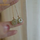 XIYANIKE серебристый цвет Hetian Jade Retro серьги падения темперамента французский романтический украшения на свадьбу, годовщину под заказ