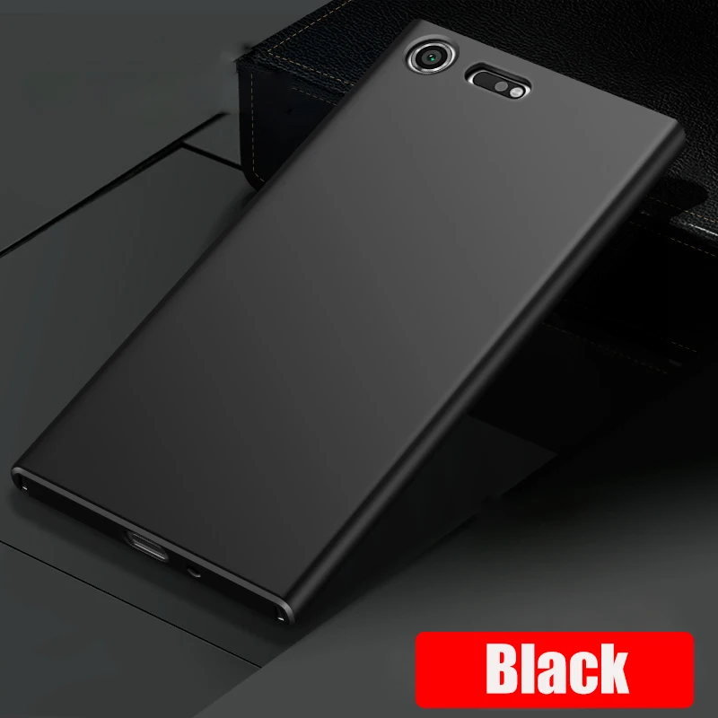 Роскошный Жесткий матовый чехол из поликарбоната для sony Xperia XA XA1 XA2 Plus Ultra L1 L2 XZ1 XZ2 Premium Compact XZ3 с полным покрытием пластиковый чехол - Цвет: Черный