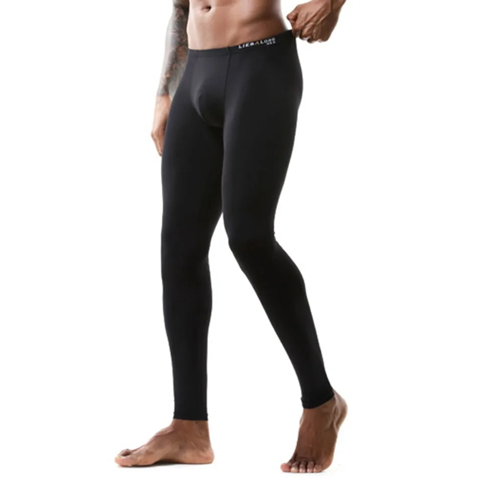 Men's Long Johns Warm Thermal Pants Breathable Under Trousers Solid Thermal Underwear Man Sleepwear Autumn Winter Leggings A30