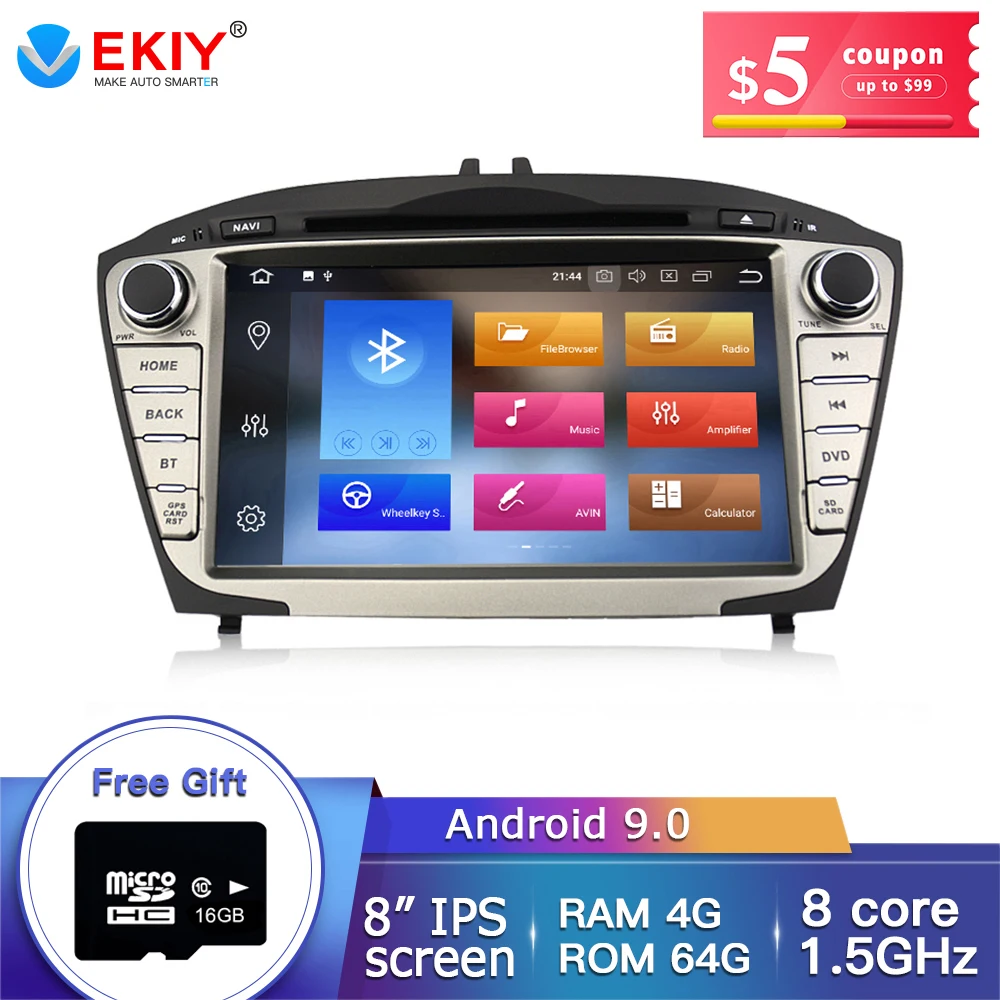 EKIY 8 &quotips Автомобильный мультимедийный плеер Android 9 0 для hyundai/IX35/TUCSON 2009 2015