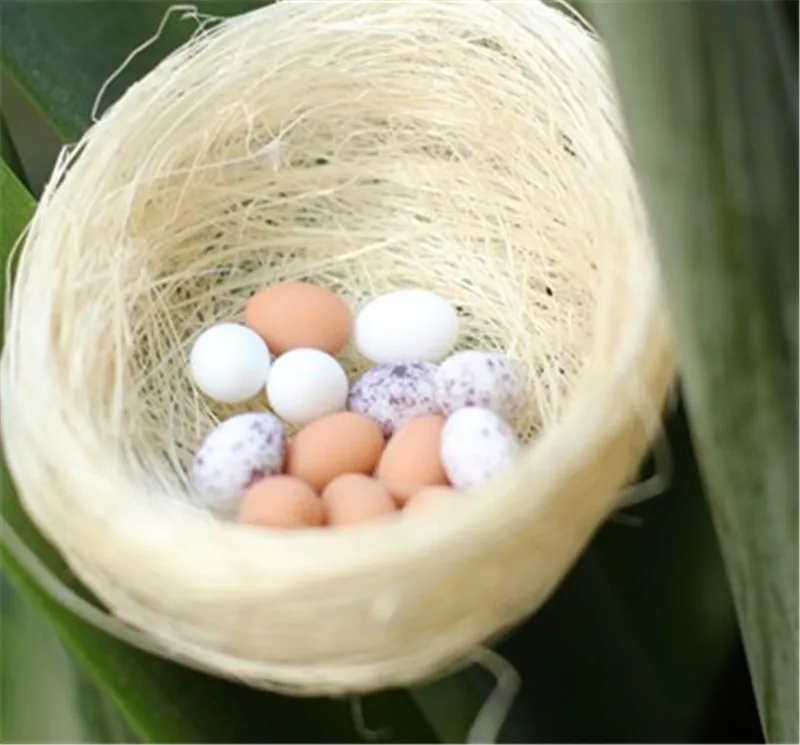 Hot Sale Simulation Animal Model Bird Nest Egg Figurine Bonsai Home Decor Miniature Fairy Garden Decoration Accessories Modern | Дом и сад