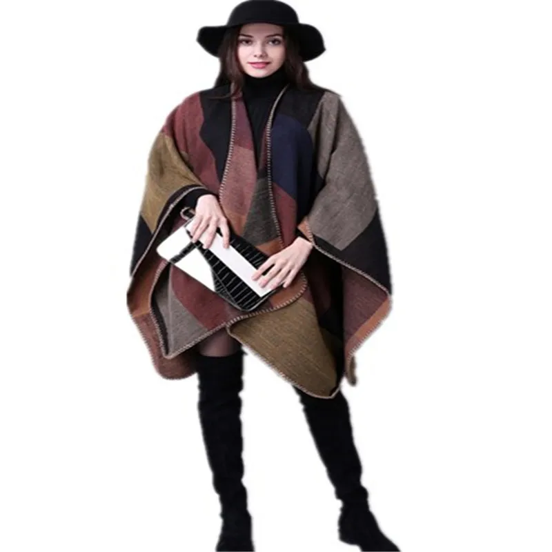 Осенне-зимний теплый офисный шарф дикая клетчатая Дамская шаль для путешествий