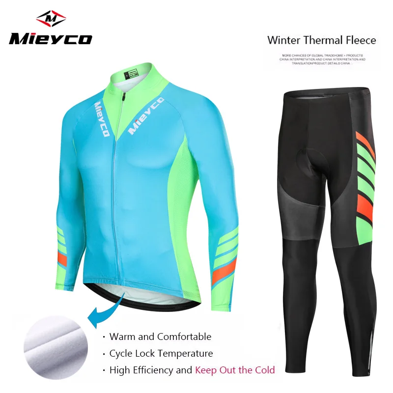 Men Women Winter thermal Fleece Cycling Jersey Long Sleeve Road Bike Bicycle Clothing Ropa Ciclismo Bib Shorts Pants Set