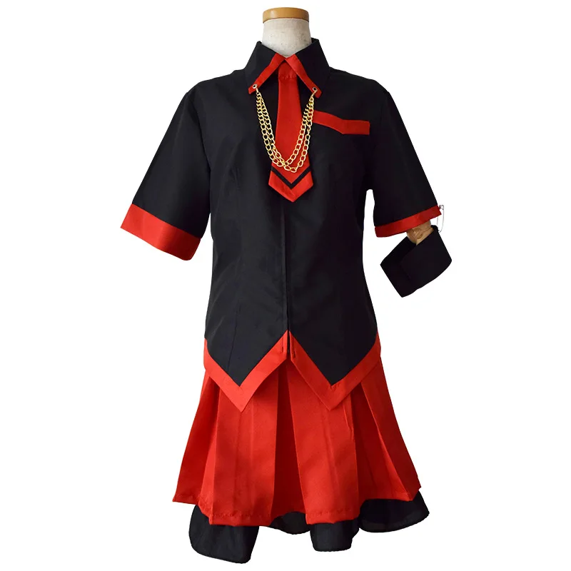 

New Anime BLOOD-C Cosplay Kisaragi Saya Cos Halloween Women's Daily JK Uniform Full Set 3in1(Top+Skirts+Tie) Accessories