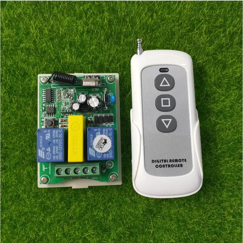 

433mhz AC 220 V 2 CH RF Wireless Remote Control switch for tubular motor garage door /Projectors/Rolling doors/shutters 100m