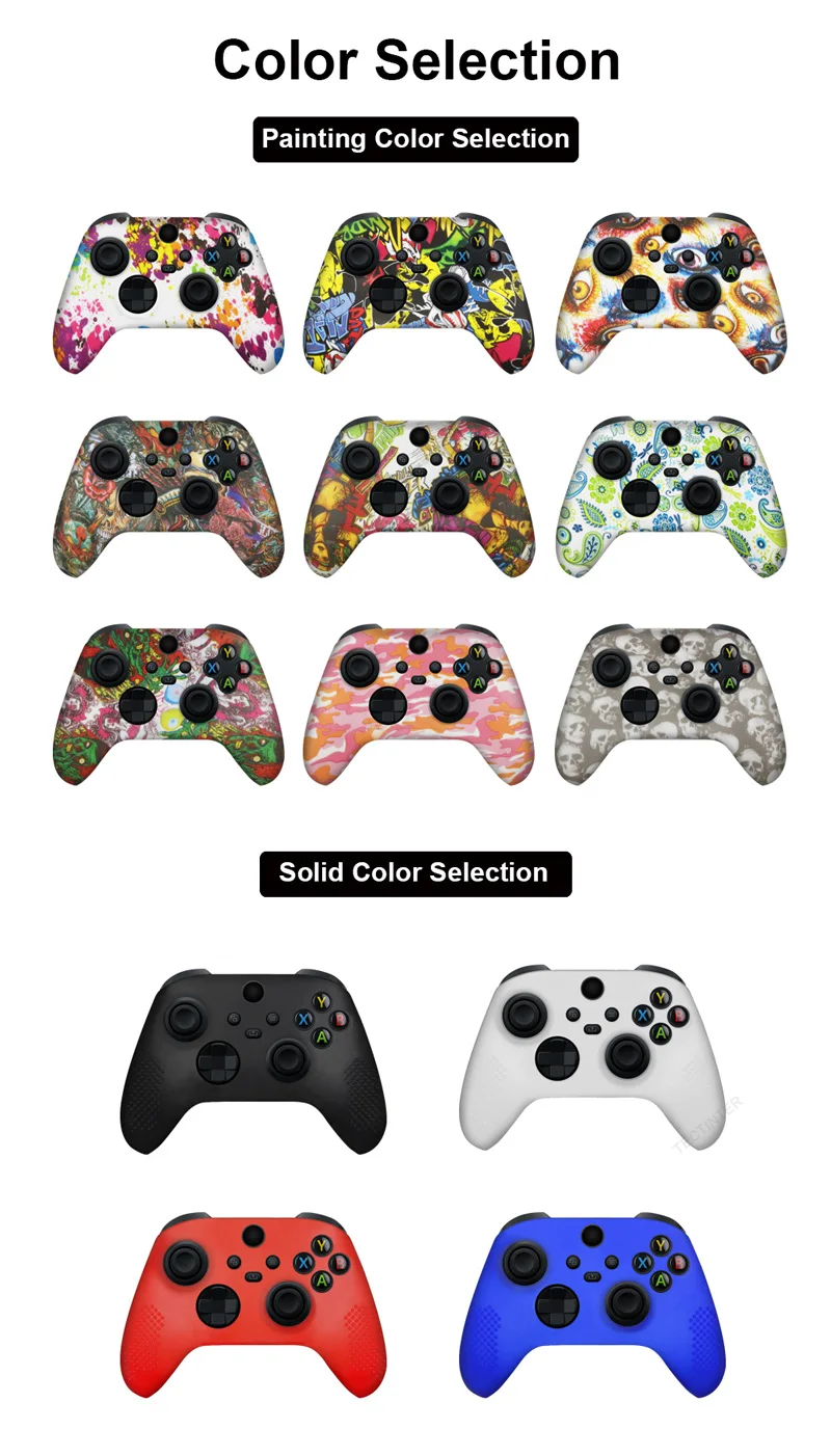 Защитный чехол для контроллера Xbox Series S/X силиконовый с насадками джойстика |