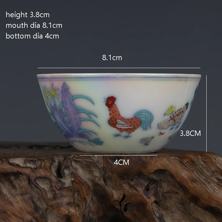 

Chenghua Doucai Pearl Glaze Chicken Cup Antique Collection Ornament