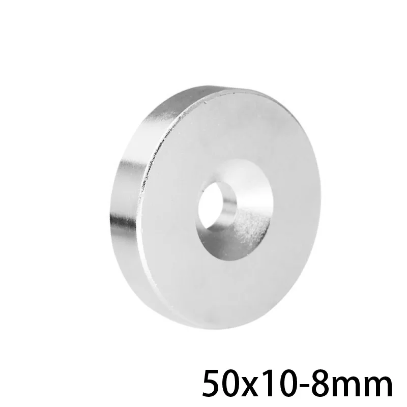 1/2/3/5 шт. 50x10-8 Сильный цилиндр редкоземельный магнит 50*10 отверстие 8 мм Круглые