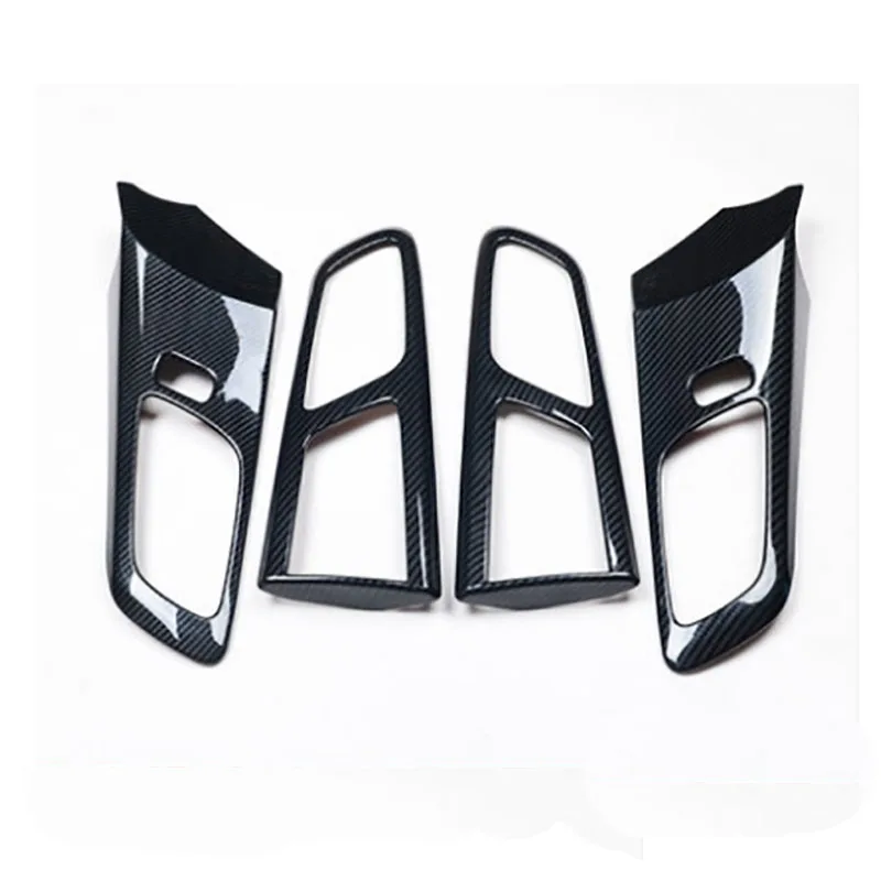 

4 pieces Carbon fiber color Door Handle Bowl Frame Decorator Cover for Ford Ranger Everest Endeavour accessories 2015-2019