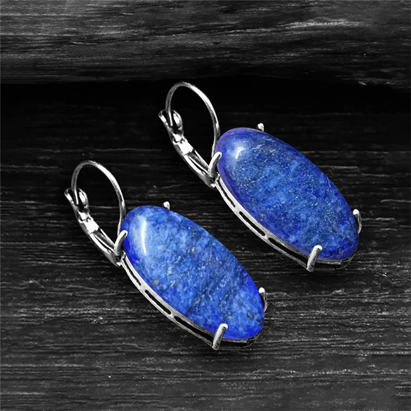 Большие Винтажные серьги в форме глаза из натурального лазурита тигра унакита