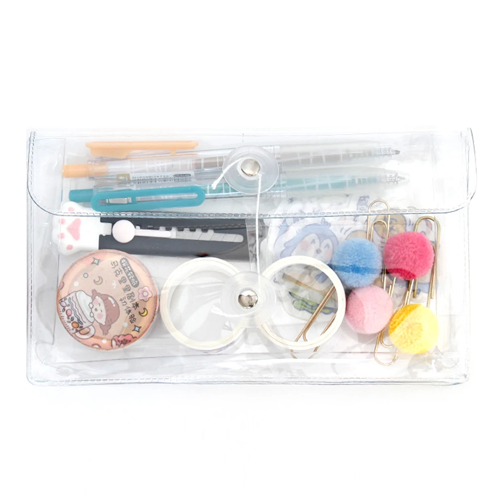 

INS Transparent Big Pencil Case PVC School Supplies Pencil Bag Stationery Gift School Large Capacity Pencil Box Cosmetics Bag