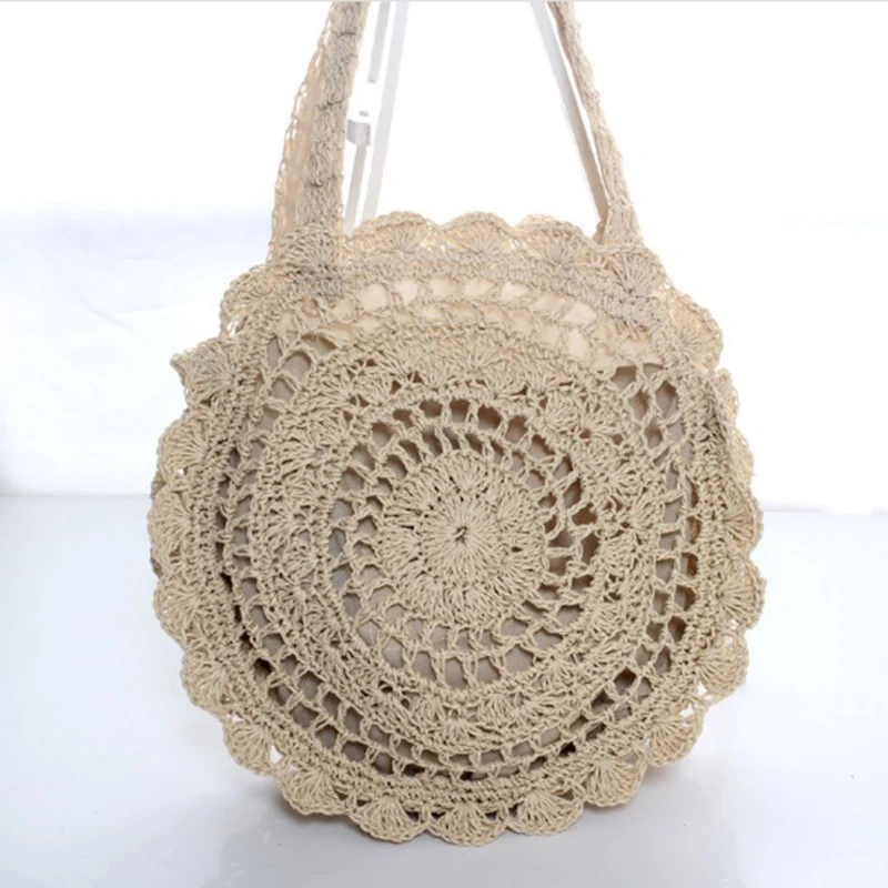 Женские соломенные сумки большие винтажные ручной работы из ротанга для пляжа