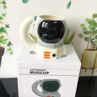 3d ceramics astronaut glass mugs originality personality color painting mug astronaut water cups chopsticks rack