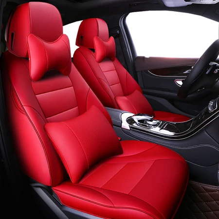 Red luxury Пользовательские кожаные чехлы для автомобильных сидений для nissan qashqai j10 almera n16 note x-trail t31 patrol y61 teana j31 чехлы для сидений автомобиля - Название цвета: Red luxury