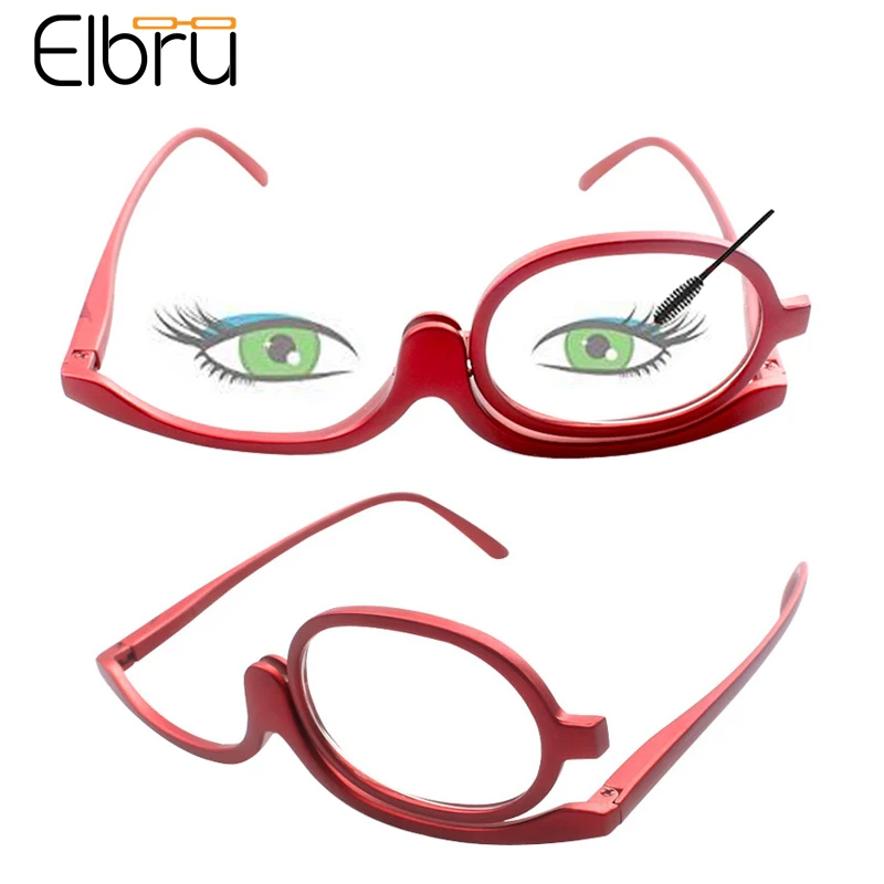 

Elbru Women Men Rotating Magnifying Glasses Makeup Reading Glass Folding Eyeglasses Cosmetic General For Elder Diopter +1.0 +4.0