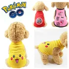 Жилет для собак с покемоном, Пикачу, летняя одежда для маленьких собак, Милая футболка для щенков, одежда для французского бульдога, одежда для домашних животных