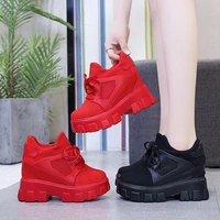 2020 spring and autumn new elevator womens casual shoes korean style all match platform red sneakers women platform shoes