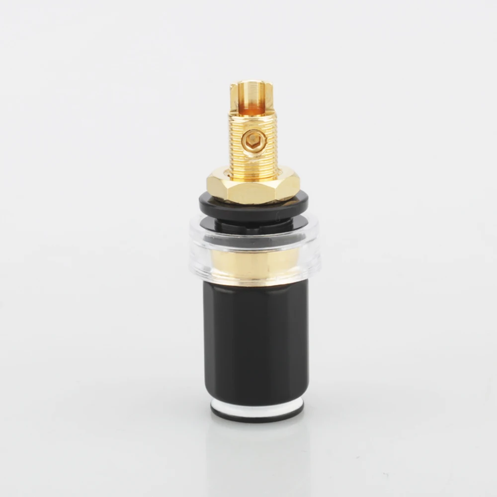 

4pcs Hi End Audio P008G Gold Plated 4MM Banana Plug Terminal Binding Post for Speaker Amplifier High Quality Red and Black