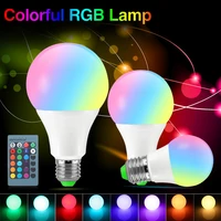 16 color rgb dimmable ir e27 led bulb lights rgb colorful changin 3w 5w 10w lamp with remote control battery fixture home decor