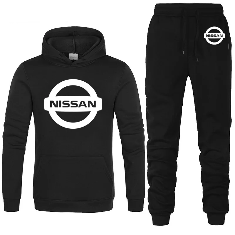 

2021NEW Hoodies Men Nissan Car Logo Printed unisex Sweatshirt Fashion Men Hoodie Casual Fleece Hoodies Pants Suit 2Pcs