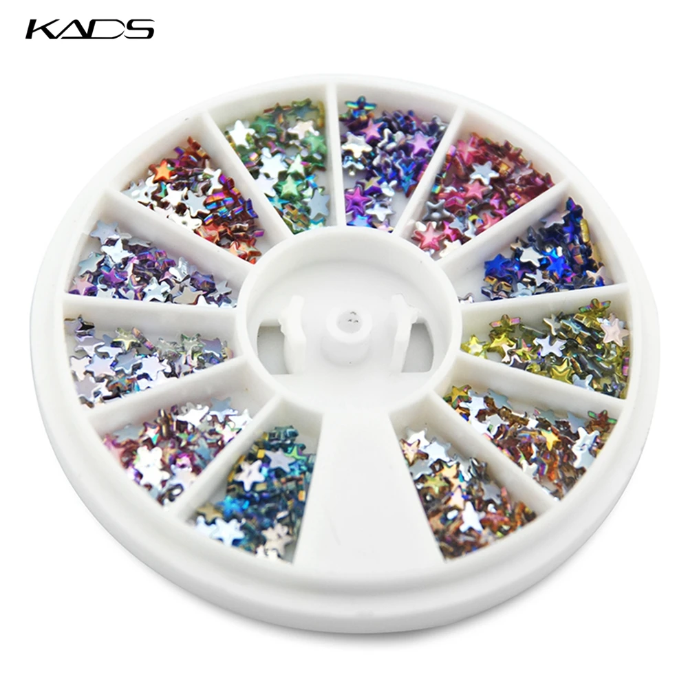 НОВЫЙ AB 3 мм Звезда Радуга Цвет Акриловый маникюр Плоской назад Горный Хрусталь