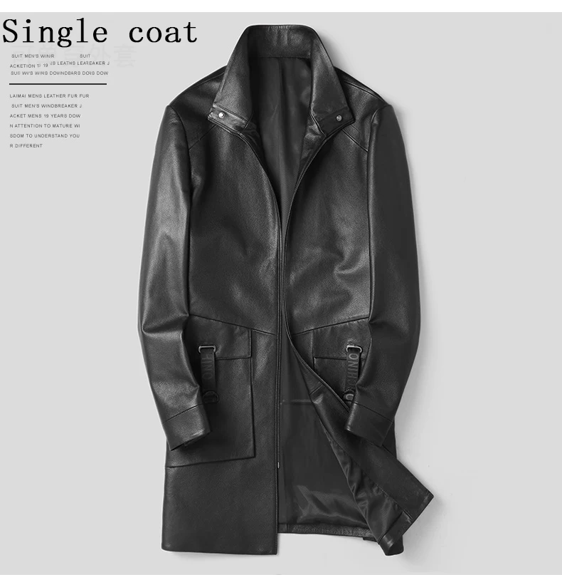 Мужской пуховик из натуральной кожи размеры до 5XL|Мужские кожаные куртки| |