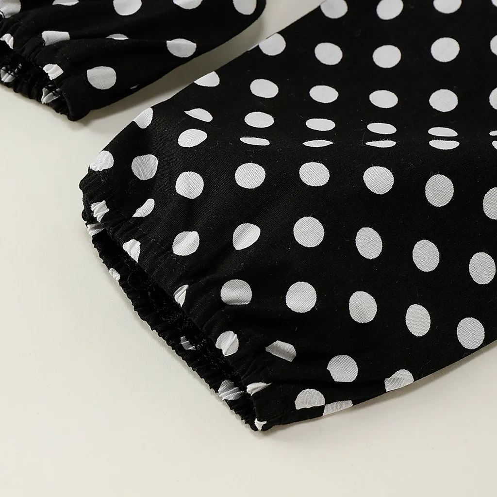 Одежда для маленьких девочек младенцев с длинными рукавами и круглым вырезом