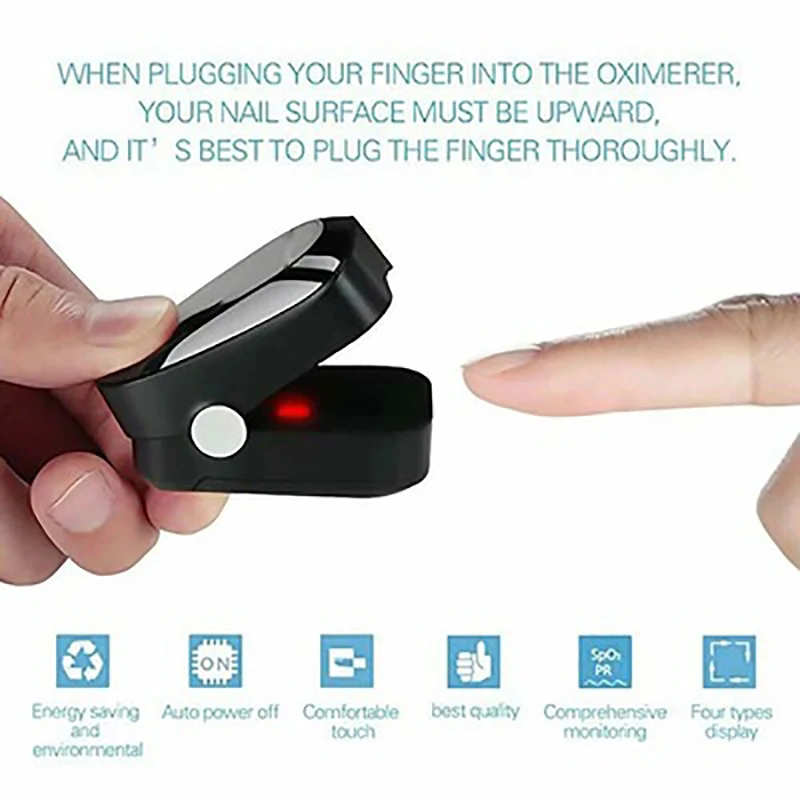 Пульсоксиметр оксиметр Профессиональный spo2 на кончик пальца пальцевый розовый