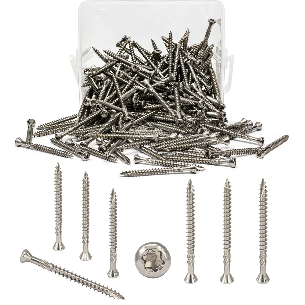 240 шт. # 12x2 Torx Slot Knurled Type 17 Винты для деки из нержавеющей стали T25 Drive | Строительство