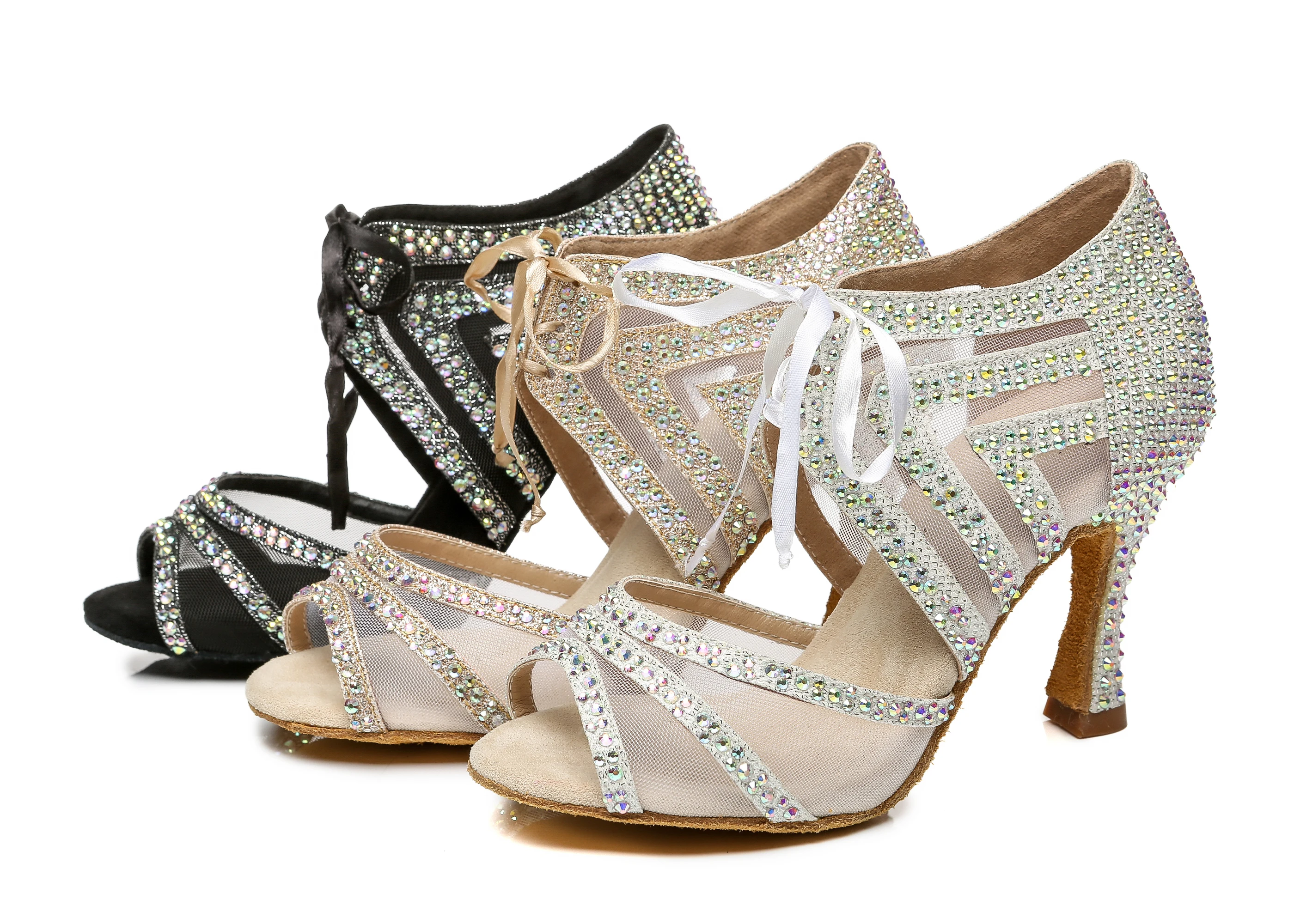 

Latin Dance Shoes Woman Salsa Latin Shoes Sneakers Dance Shoes Salsa Shoes Ladies Salsa Shoes White Black Skin JuseDanc