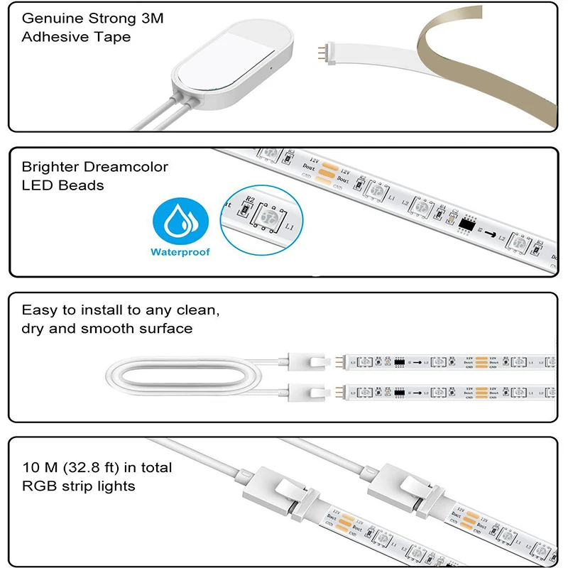 

New 5050 Lights Strip Music Sync App Control with Remote Rgb Color 600 Lights Led Tape Light for Home Decoration 20M Eu Plug