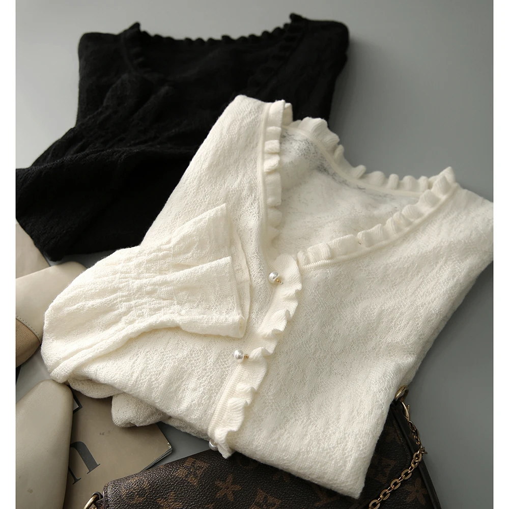 Высококачественный модный дизайнерский однотонный Кардиган с длинным рукавом