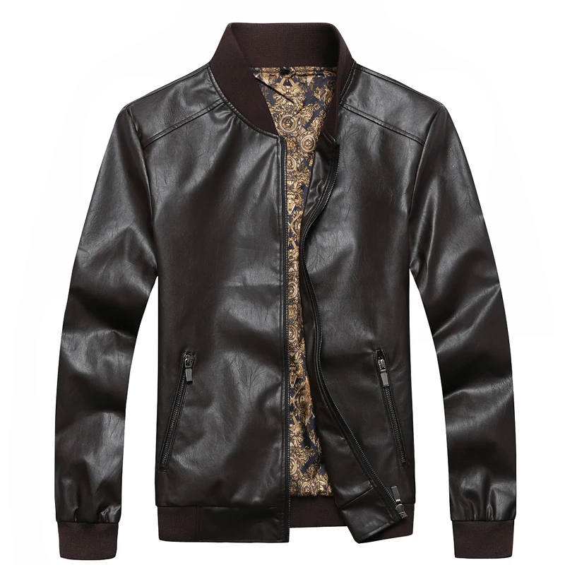 Куртка мужская из искусственной кожи Осень-зима размера плюс | Мужская одежда