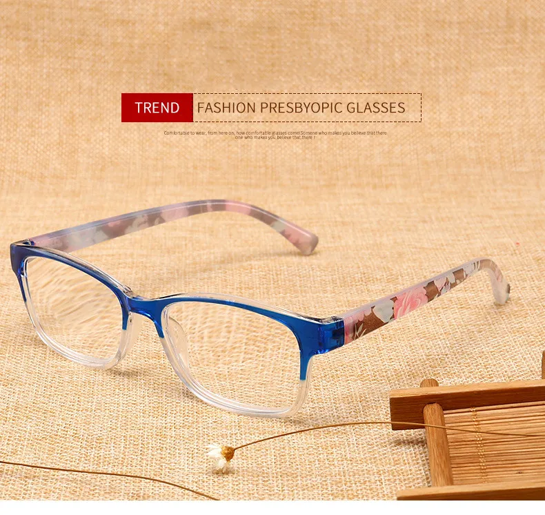 

Fashion Square Glasses Frame Women Men Reading Glasses Computer Presbyopia Hyperopia Eyeglasses+1.0+1.5+2.0+2.5+3.0+3.5+4.0