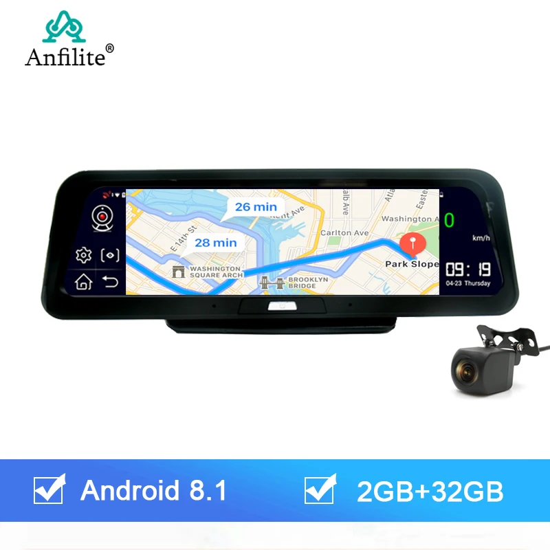 Anfilite Новый 4G Android 8 1 видеорегистратор камера ADAS 1080P Автомобильный 10 дюймов wifi Bluetooth
