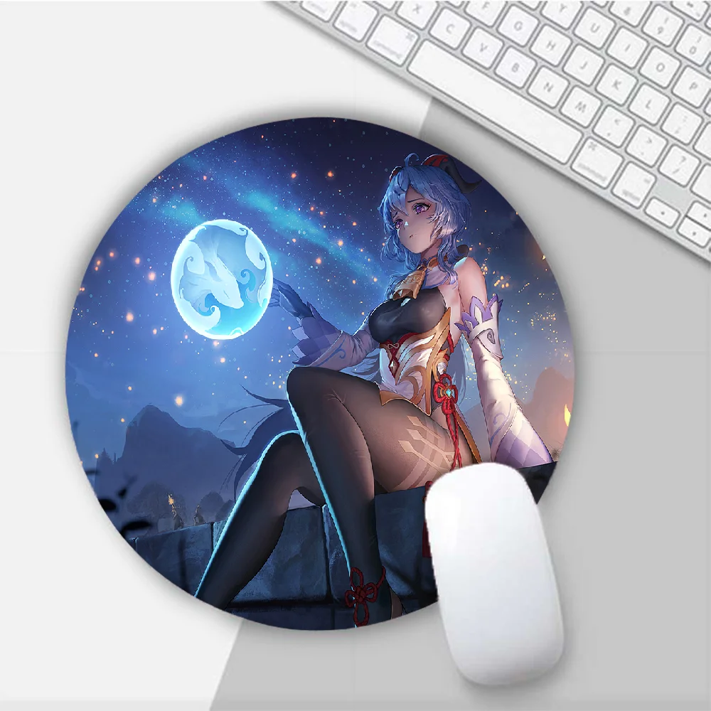 

Genshin Impact GanYu Game Round Mouse Mat Gaming Mouse Pad For PC Laptop Notebook 20x20cm Gamer Desk Pad