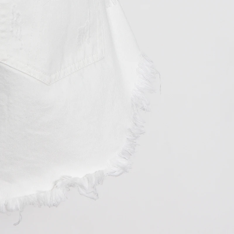 

TWOTWINSTYLE Denim Shorts Women's Clothing High Waist Pockets Buttons Loose White Short Pants Female 2021 Summer Clothes Fashion